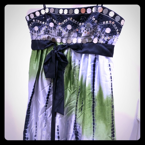 BCBG empire waisted silk azure dress size 0 - Picture 1 of 6